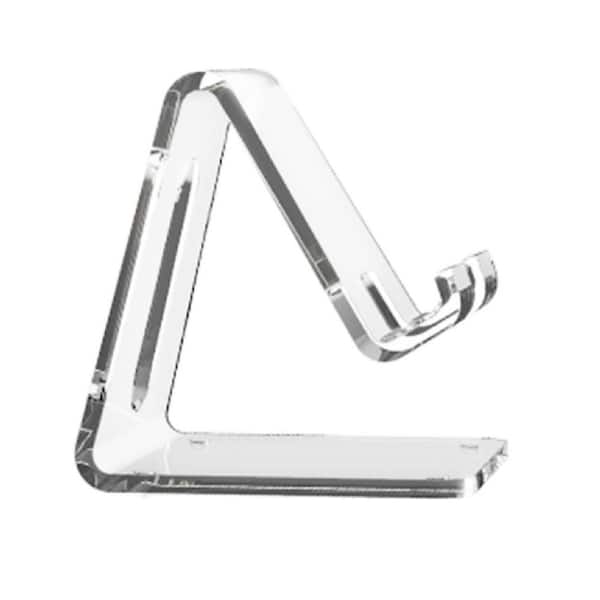 OBJLGEV Acrylic Cell Phone Stand Portable Clear Desk Holder Compatible with Smartphones Tablets Ergonomic Anti-Slip Design