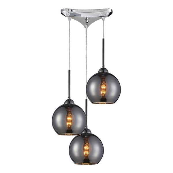 Titan Lighting Cassandra 3-Light Polished Chrome Ceiling Mount Pendant