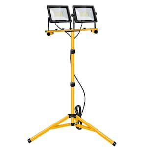 21000 Lumen 6500K 120V/60H Work Light with Tripod Stand, Waterproof 2 Head LED Work Light with Individual Switch