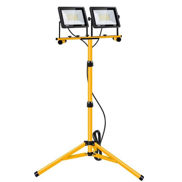 BIBIVIS 21000 Lumen 6500K 120V/60H Work Light with Tripod Stand, Waterproof 2 Head LED Work Light with Individual Switch