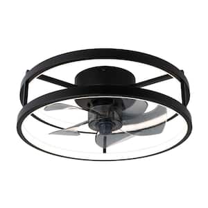 15.75 in./1.31 ft. 5-Blade Black Dimmable LED Ceiling Fan with Remote Control and APP