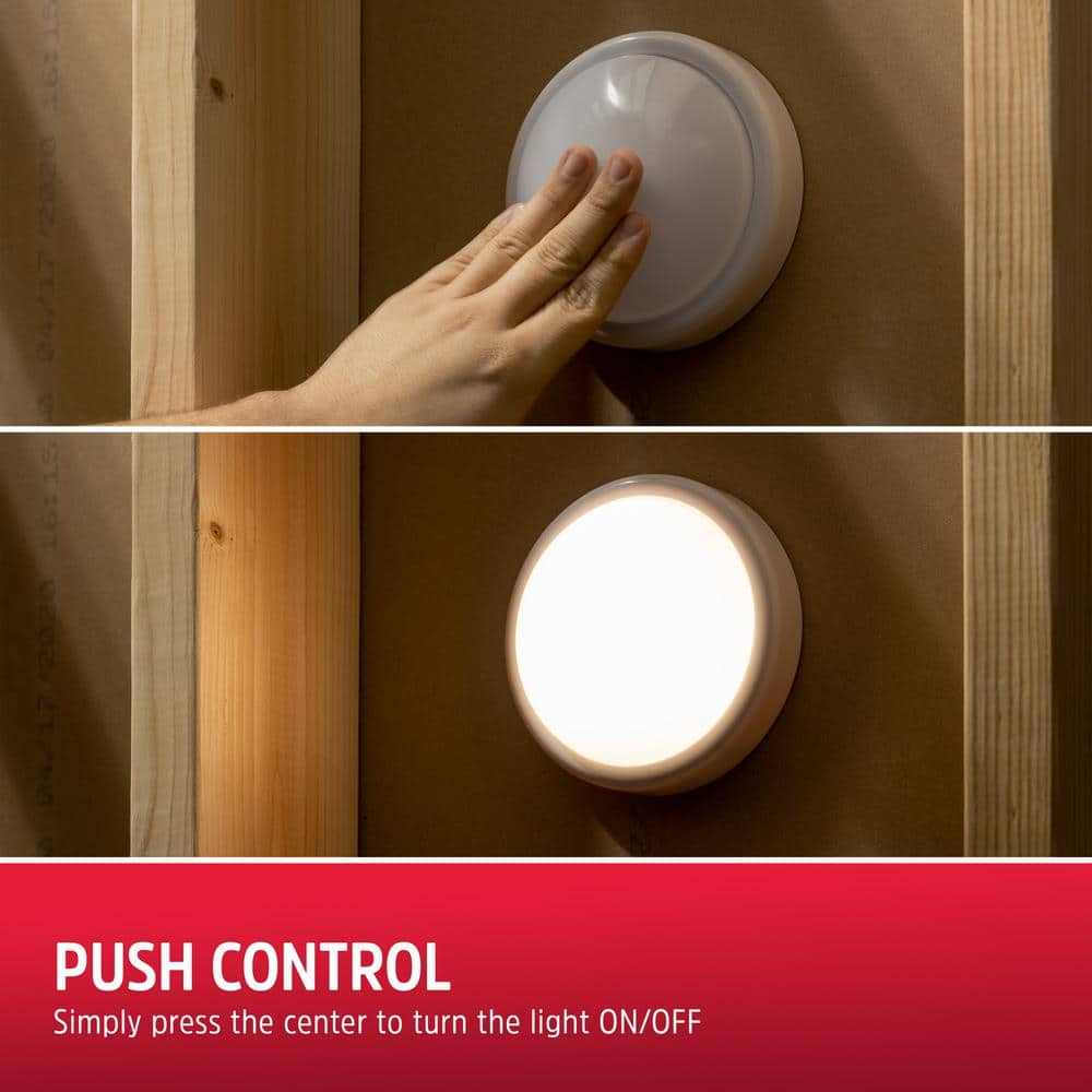 Energizer White Plastic Battery-Operated Tap Light