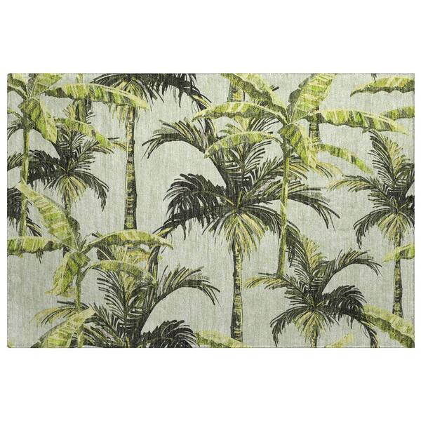 Dream Shag Premium Machine Washable Abstract ADS205 Green 3 ft. x 4 ft. Area Rug