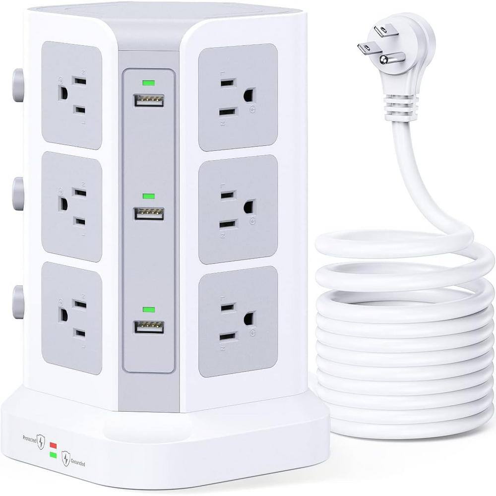 Power Strip Tower by Surge Protector 12 AC Multiple Outlets and 6 USB Ports, Flat Plug 14 AWG Extension Cord 6. 5ft, price history on PriceWatchPro