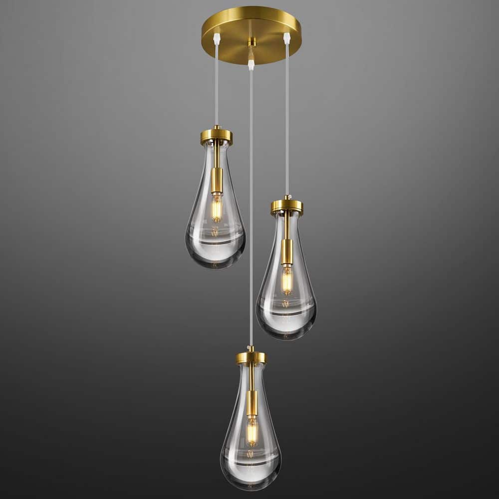 Raindrop Pendant Lights Kitchen Island Teardrop Gold Hanging Light Fixtures Clear Solid Glass Pendant Light price history on PriceWatchPro