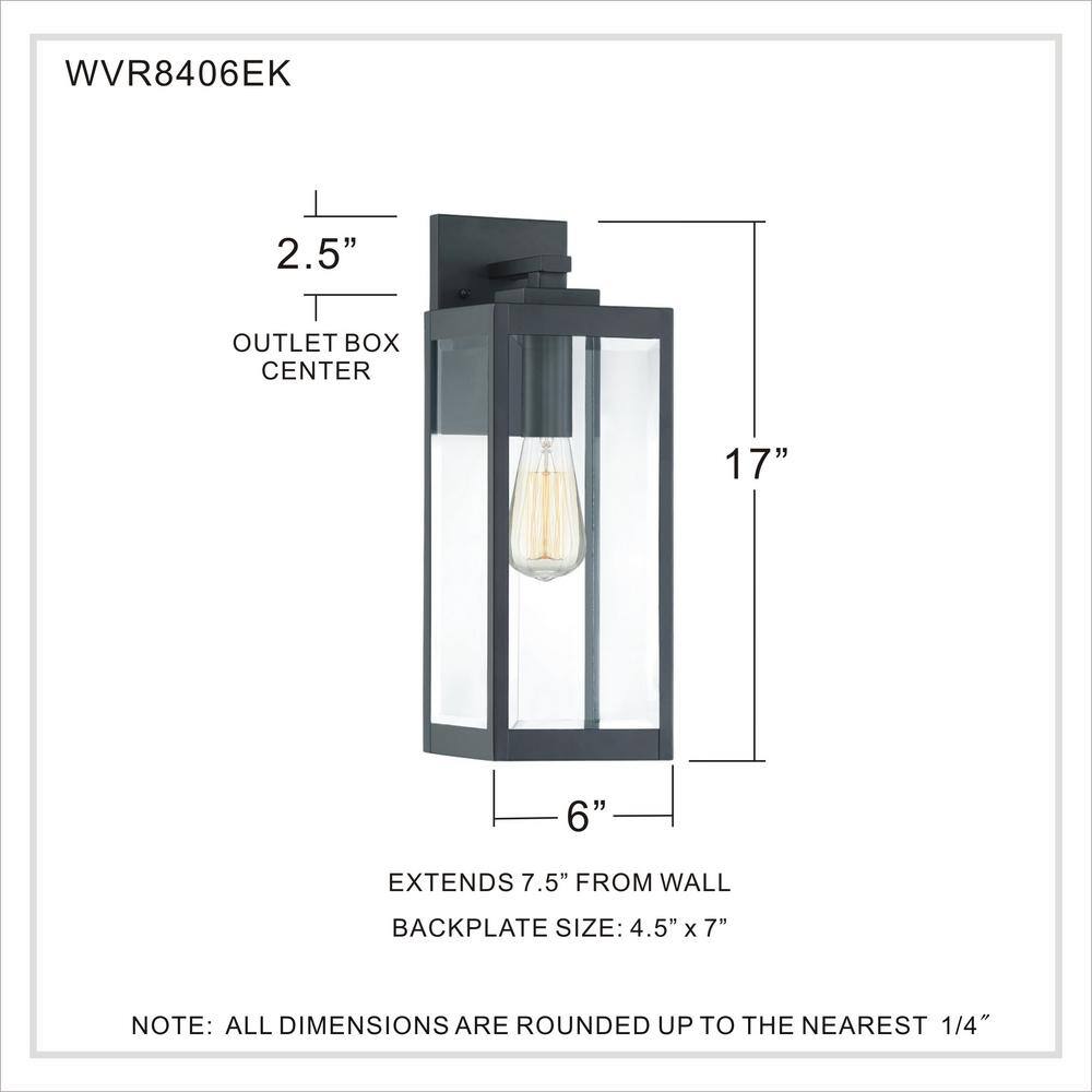 17" Black and Bronze Dimmable Outdoor Lantern Sconce