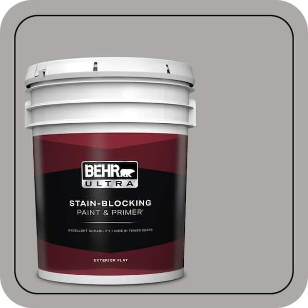 BEHR ULTRA 5 gal. #PPU18-14 Cathedral Gray Flat Exterior Paint & Primer