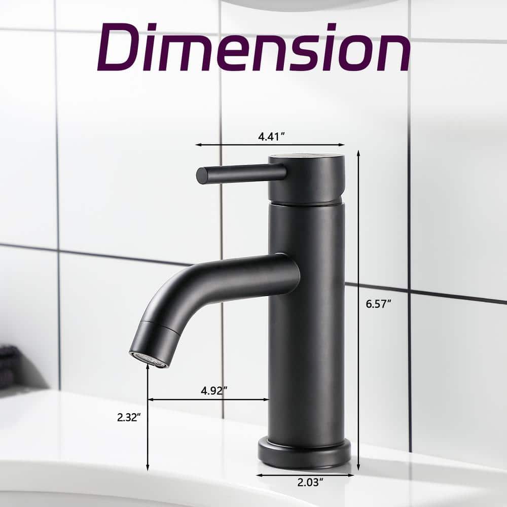 Matte Black Single Handle Deck Mounted Bathroom Faucet