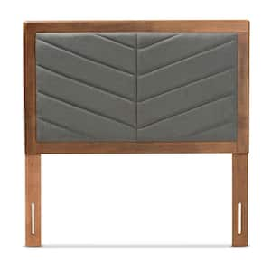 Baxton Studio Iden Dark Grey and Walnut Brown Queen Headboard 192