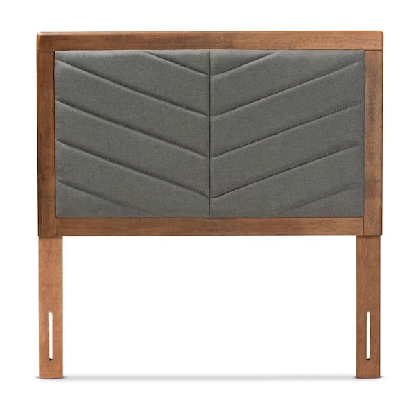 Baxton Studio Iden Dark Grey and Walnut Brown Twin Headboard
