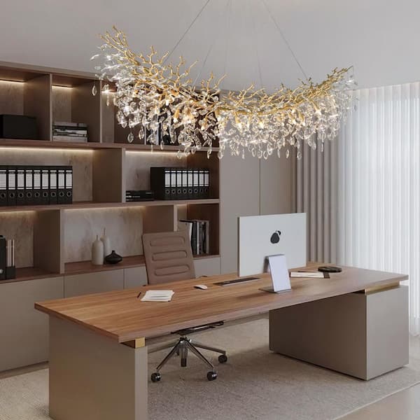 chandelierデスク YUYI Modern Chandelier 72 in. 20-Light Gold Chandelier for Dinning