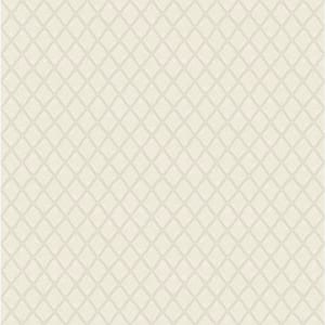 Santina White and Silver Trellis Wallpaper