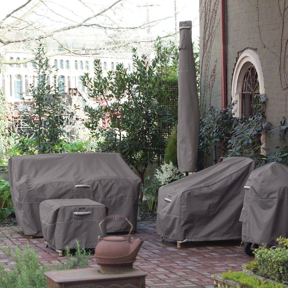 Ravenna Brown and Off-White Water-Resistant Fire Pit Cover