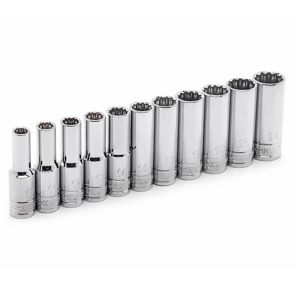 Husky 1/2 in. Drive Deep Metric Socket Set (11-Piece) H2DDPMM11PC