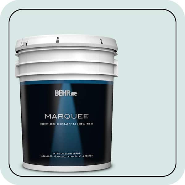 BEHR MARQUEE 5 gal. #500E-2 Aqua Breeze Satin Enamel Exterior Paint & Primer