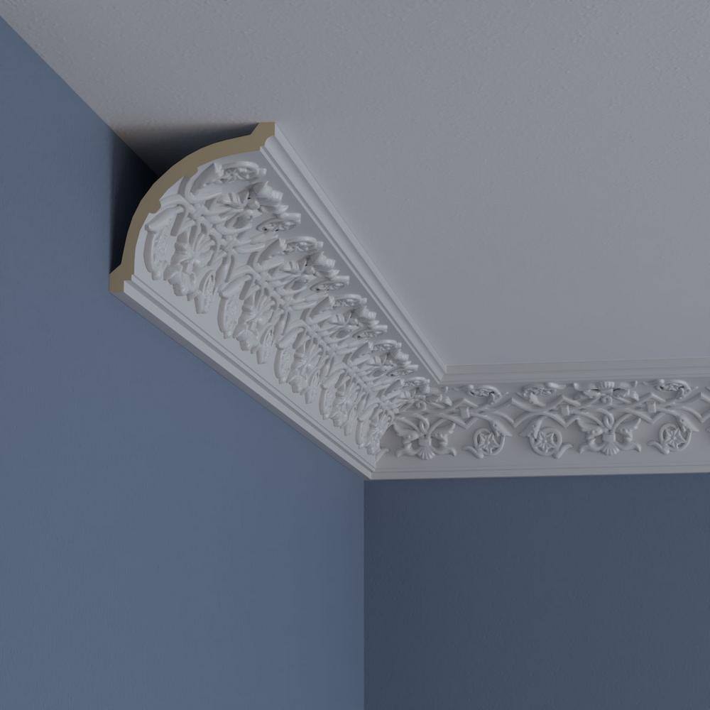 Primed White Geometric Urethane Crown Moulding Sample