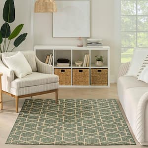 Horizon Green 6 ft. x 9 ft. Indoor/Outdoor All-Over design Contemporary Area Rug