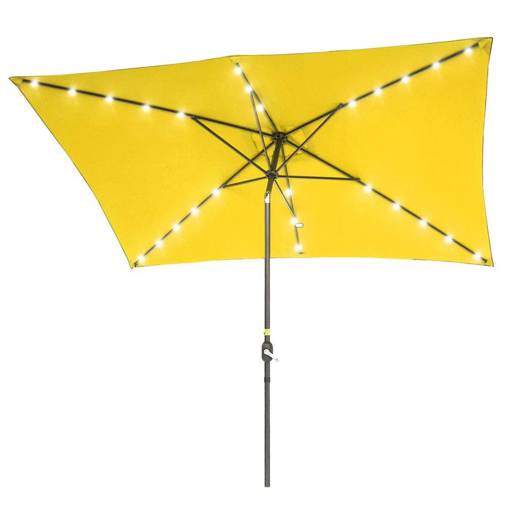 10 ft. x 6.5 ft. LED Rectangular Patio Umbrella with UV Protection, Easy Tilt and Wind-Resistant Features in Orange price history on PriceWatchPro