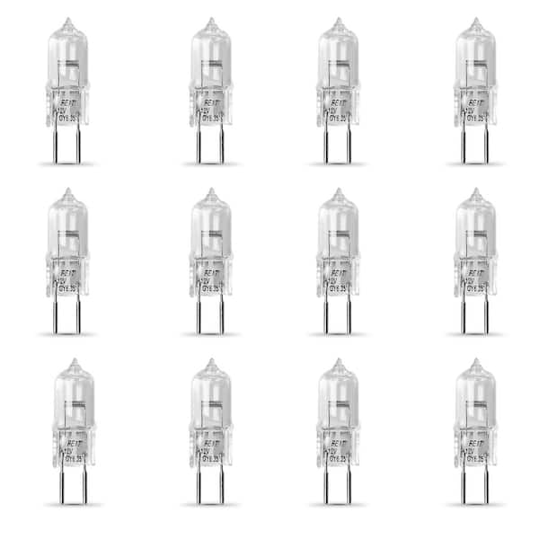 Feit Electric 50-Watt Warm White (3000K) T4 GY6.35 Bi-Pin Dimmable Halogen 12-Volt Light Bulb (12-Pack)