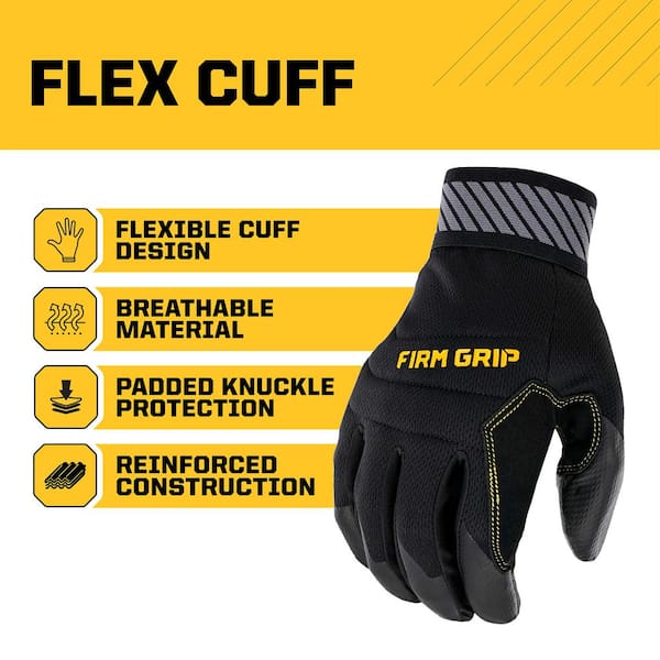 FIRM GRIP Small Flex Cuff Outdoor and Work Gloves 63910-06 - The Home Depot