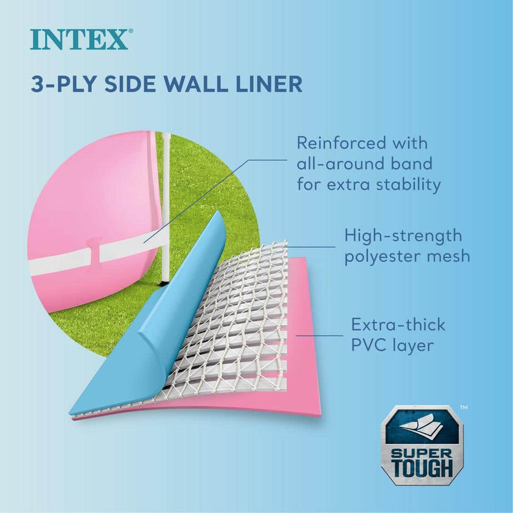 Intex Plastic Round Frame Set Pool 30'' H x 96'' W x 96'' L