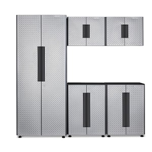 Flex 78 in W x 75 in H x 19 in D Pre-Assembled 24 Gauge Welded Steel 5-Piece Garage Storage System in Silver Tread