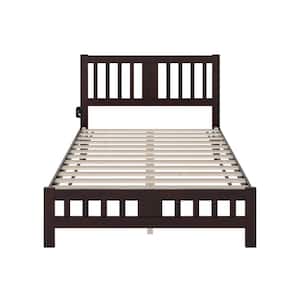 Tahoe Espresso Full Solid Wood Platform Bed with Footboard