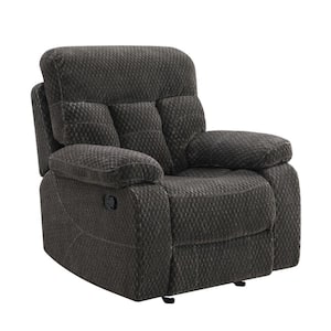 Charcoal Plush Tufted Backrests Glider Recliner