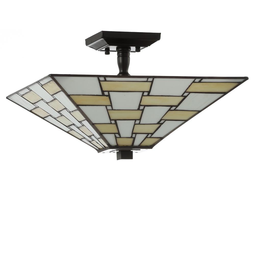 Jason 15.7" Multicolor Glass LED Semi-Flush Mount Light