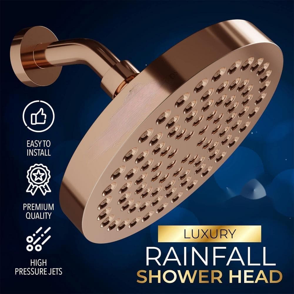 Large Rose Gold Ceiling Mounted Rain Jet Shower Head