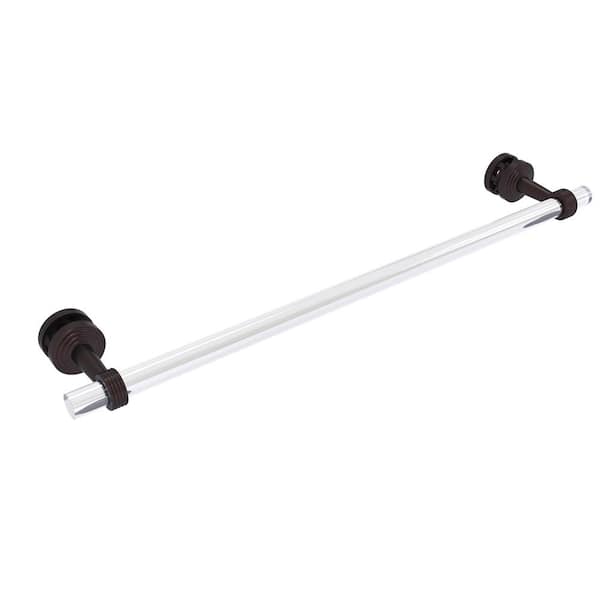 Allied Brass Pacific Beach  24 in. Over the Door Single Towel Bar in Antique Bronze with Groovy Accents