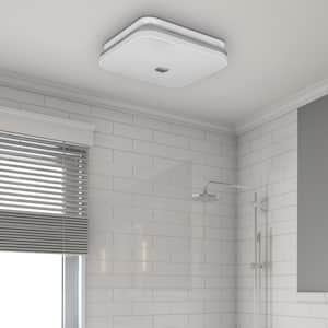 White 100 CFM Ceiling Mount Room Side Installation Bathroom Exhaust Fan with 3CCT Led Color Changing Light ENERGY STAR