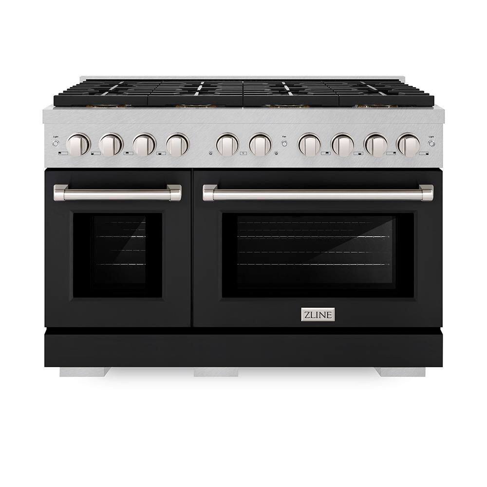 48 in. 6.7 cu. ft. Paramount Dual Fuel Range with 8-Burner Cooktop and Dual Ovens in Satin Stainless with Black Matte price history on PriceWatchPro