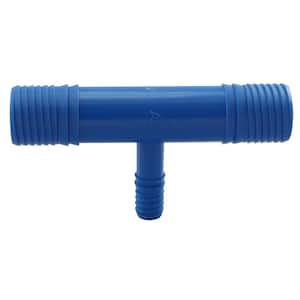 1 in. x 1 in. Blue Twister Polypropylene x 3/8 in. Funny Pipe Reducing Insert Tee Fitting