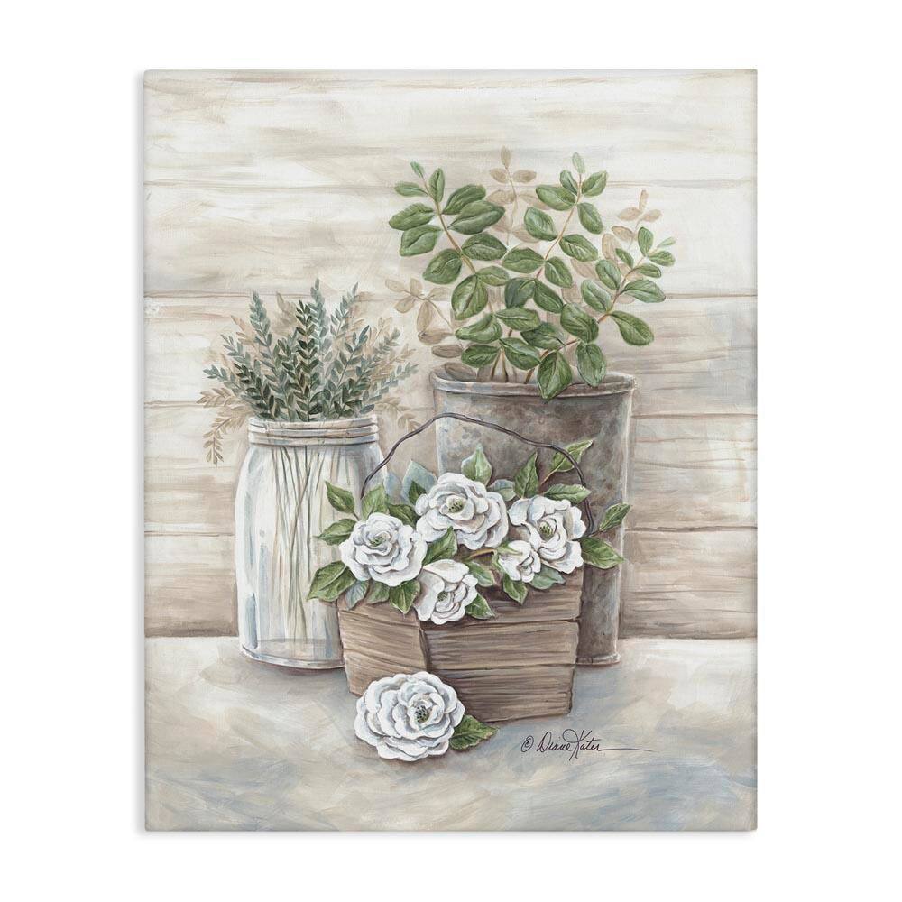 Country Succulents Botanicals Rustic Jar Planter Design by Diane Kater Unframed Graphic Art Print Nature 36 in. x 48 in. price history on PriceWatchPro