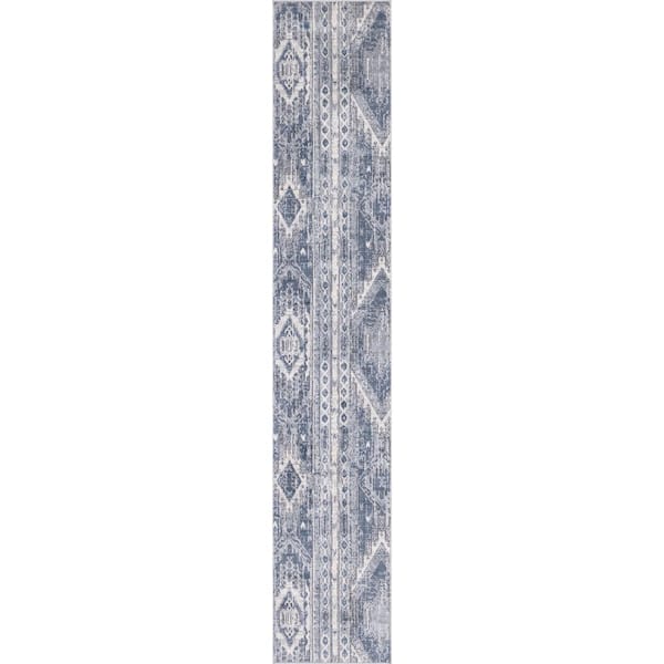 Portland Collection Area Rug - Orford (2 ft. 2 in. x 12 ft. Runner Blue Gray/Gray)