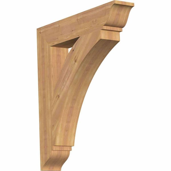 Ekena Millwork 5.5 in. x 36 in. x 32 in. Western Red Cedar Thorton Traditional Smooth Bracket