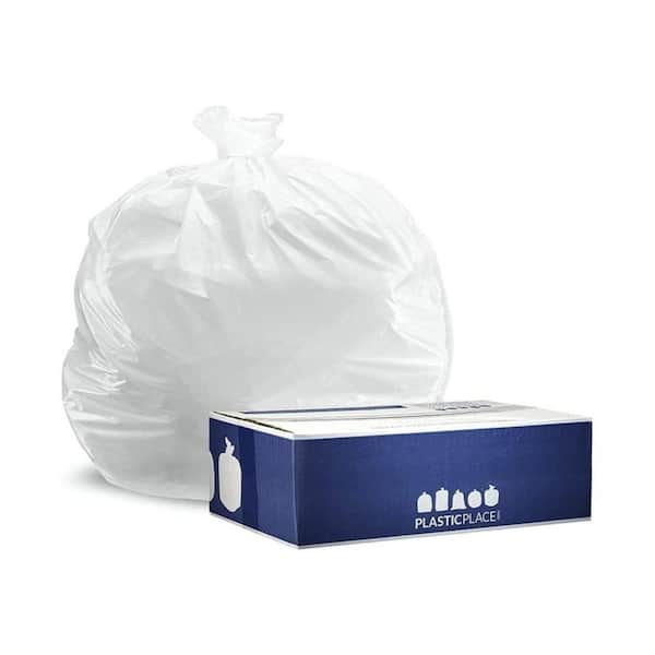 10 Gallon Garbage Bags, Drawstring: White, 1.2 Mil, 24.4 x 28, CODE K –  PlasticMill