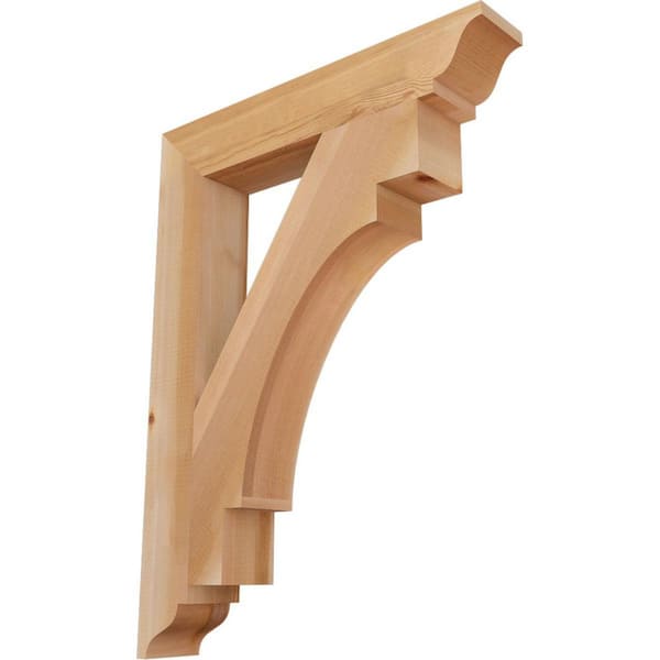 Ekena Millwork 3.5 in. x 32 in. x 24 in. Western Red Cedar Merced Traditional Smooth Bracket