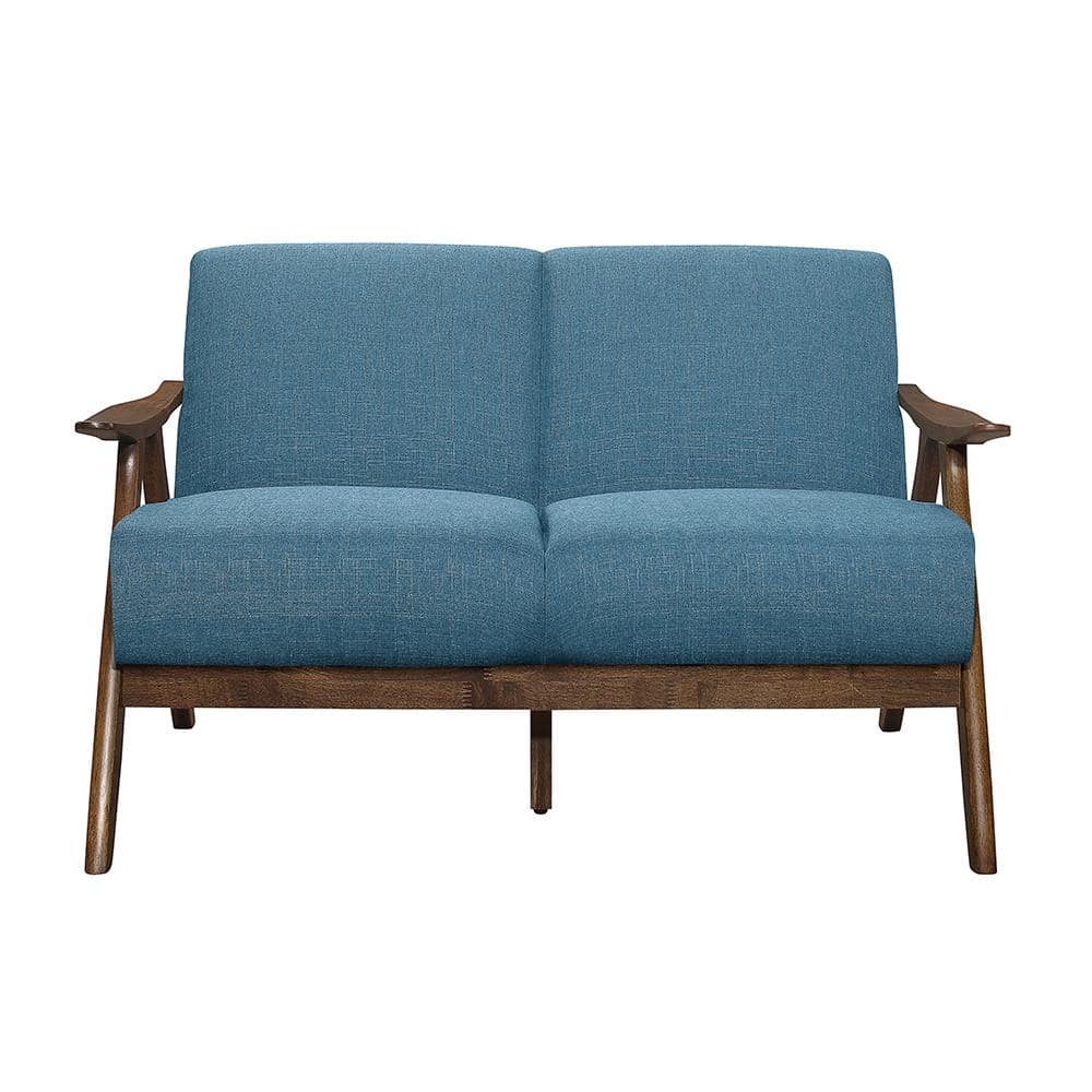 Ocala 51 in. W Blue Textured Fabric Loveseat