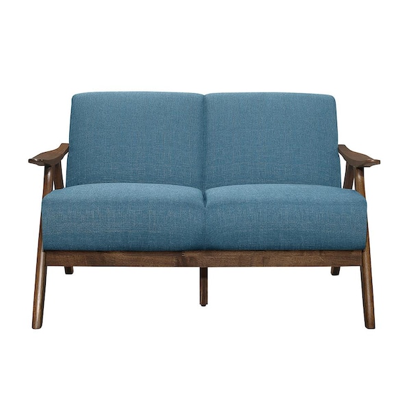 Lazzara Ocala 51 in. W Blue Textured Fabric Loveseat