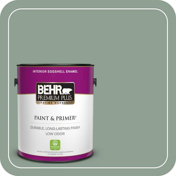 BEHR PREMIUM PLUS 1 gal. #ECC-52-3 Hillside View Eggshell Enamel Low Odor Interior Paint & Primer