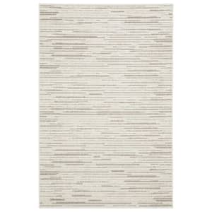 Tudor Ivory 5 ft. x 8 ft. Abstract Stripe Polypropylene Mixed Pile Indoor Area Rug