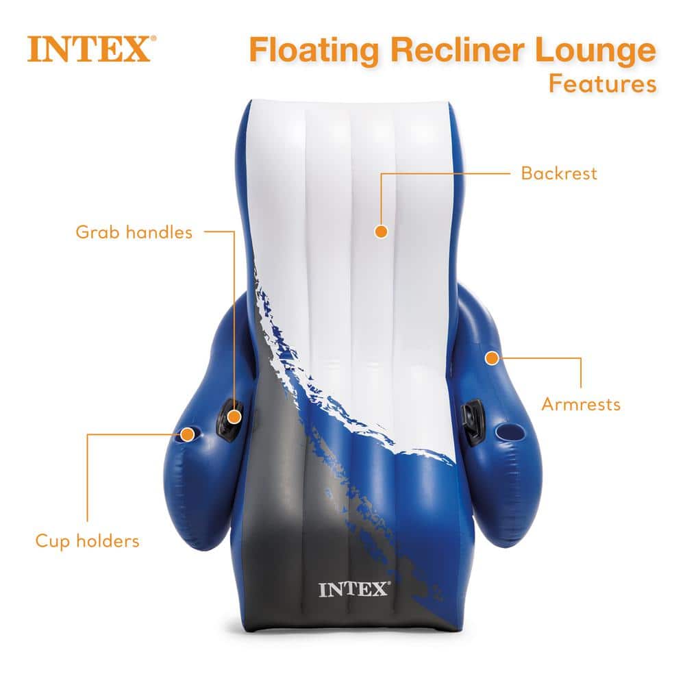 Intex 24ft Gray Rectangular Above Ground Pool Set with Pump and Floats
