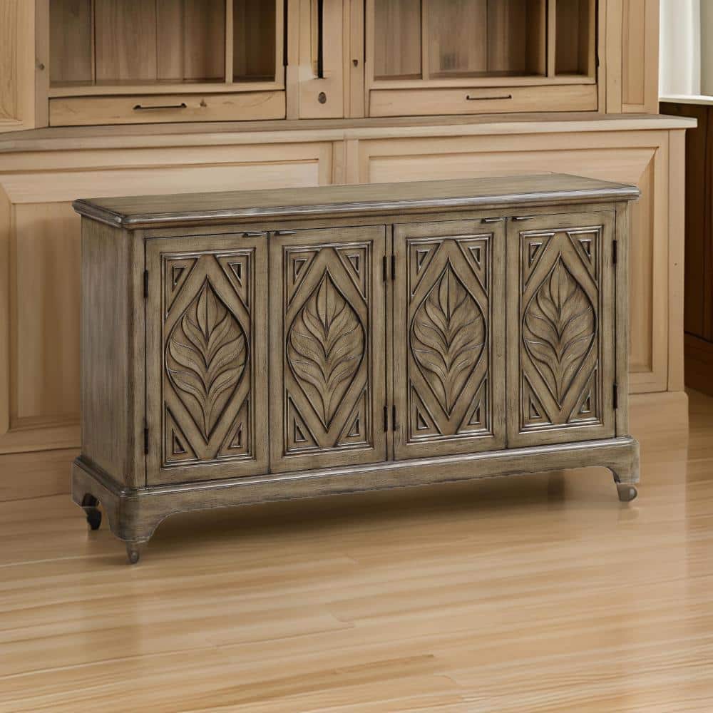 15 in. Brown Rectangle Wood Console Table with Mirror Frame and Square Open Base