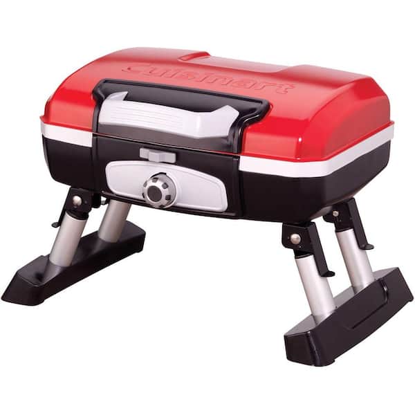 Cuisinart Petit Gourmet Portable Tabletop Outdoor Propane Gas Grill in Red and Black