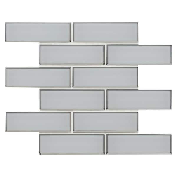 MSI Ice Bevel Subway 12 in. x 12 in. Glossy Glass Mesh-Mounted Mosiac Wall Tile (0.96 sq. ft./Each)