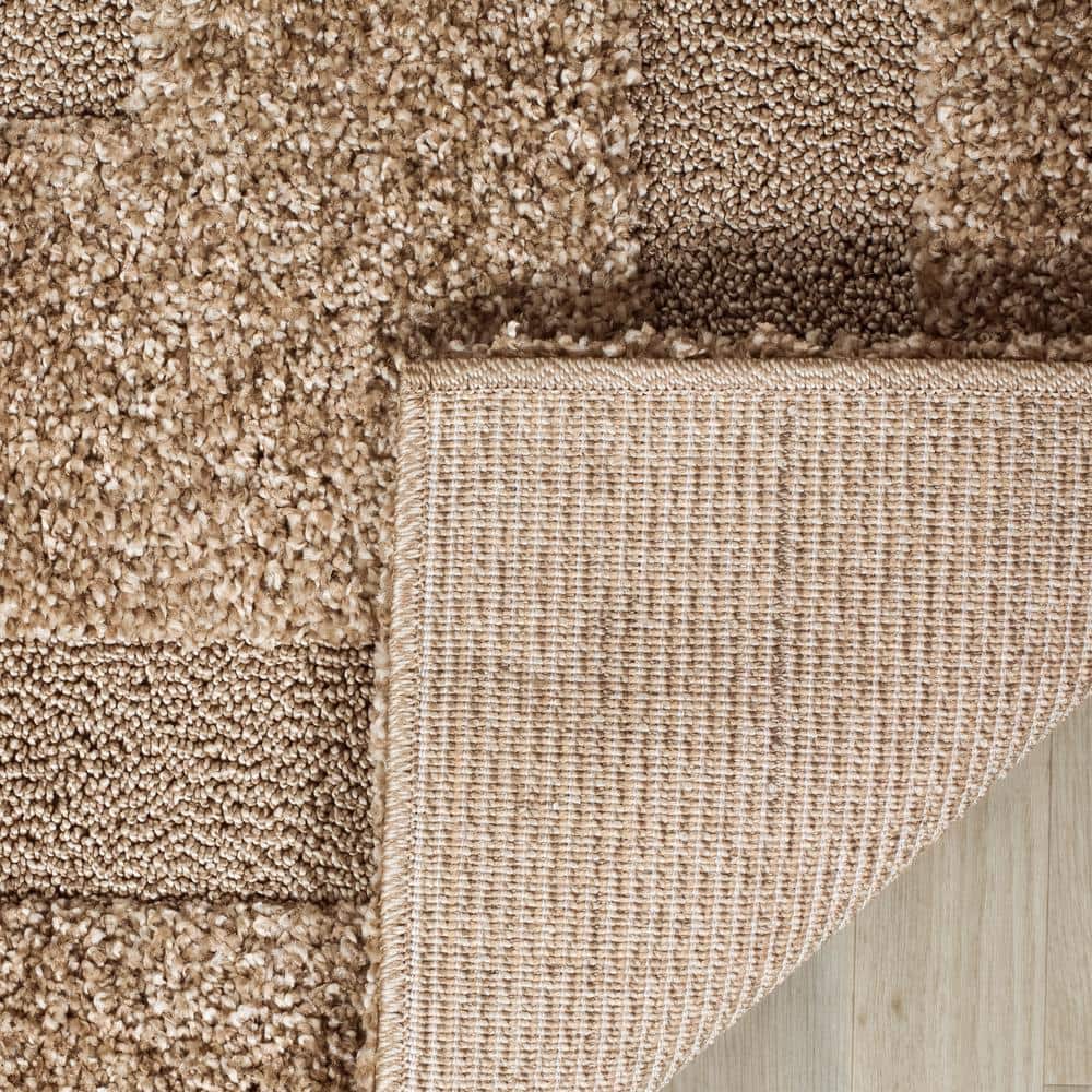 Beige Braided Handwoven Round Synthetic Area Rug