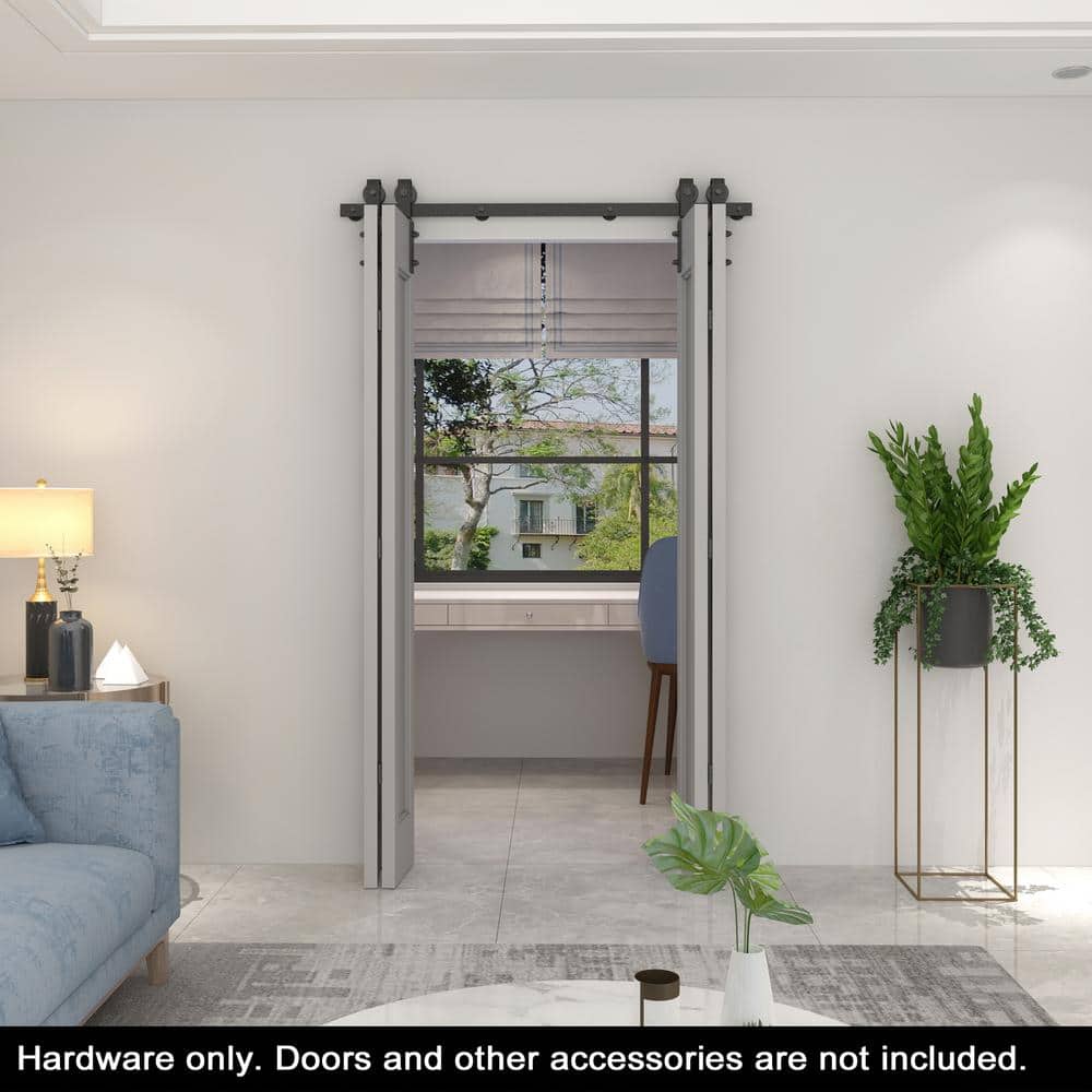 Matte Black Steel Folding Bi-Fold Door Hardware Kit