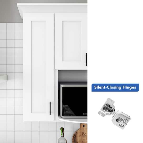 12 in. W x 12 in. D x 42 in. H Ready to Assemble Solid Wood Shaker Wall Kitchen Cabinet in White